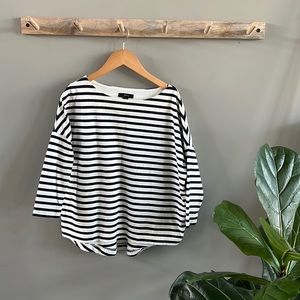 J crew oversized striped boatneck shirt